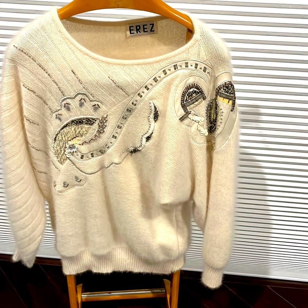 Vintage Ezez  Angora 80s sweater. Size large